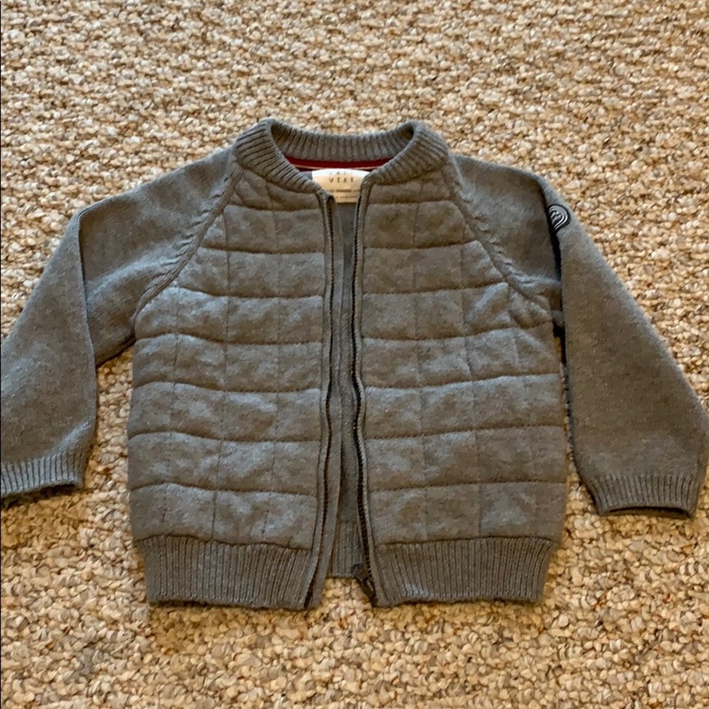 Zara baby knit cardigan jacket 12-18 m gray